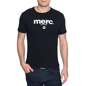 Merc of London Brighton T-shirt voor heren, ronde hals, korte mouwen, Zwart