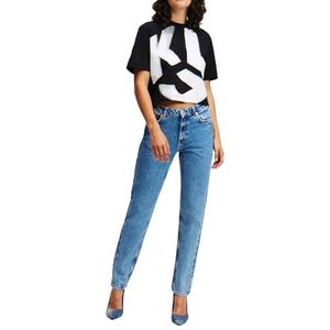 KARL LAGERFELD JEANS Karl Lagerfeld Jeans Mom Denim Damesjeans, Lichtblauw marmer, Taille 27 / lengte 32