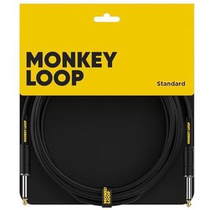 Monkey Loop - Standaard - jackkabel - mono-jack plug en mono-jack stekker - lengte 3 m - diameter 6,5 mm - kleur zwart - jack kabel met geluidsarm design - gitaaraccessoires