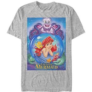 Disney The Little Mermaid Ariel and Ursula Organic T-shirt met korte mouwen, uniseks, volwassenen, grijs, S, grijs.