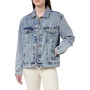 Springfield Reconsider oversized jeansjas, dames, middelblauw, M, Medium Blauw