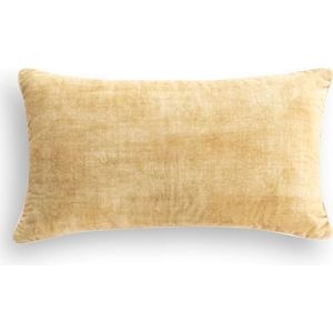 ECOMMERC3 Housse de coussin 30 x 50 cm avec revêtement anti-taches - Housse de coussin couleur moutarde protection idéale contre les déversements et facile à nettoyer