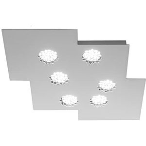 Meghan Moderne plafondlamp van aluminium met lasergesneden en poedercoating, 6 x Gx53 led-spots voor slaapkamer, woonkamer, keuken, hal, entree.