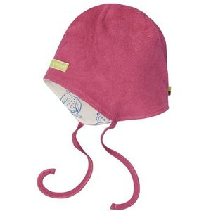 loud + proud Casquette réversible pour fille en coton polaire, certifié GOTS, rouge, 39-41