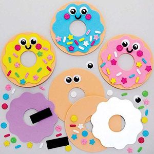 Baker Ross FE406 - 8 stuks donutmagneten om te mengen en te combineren, magneten voor kinderen, koelkastmagneten voor kinderen, knutselset