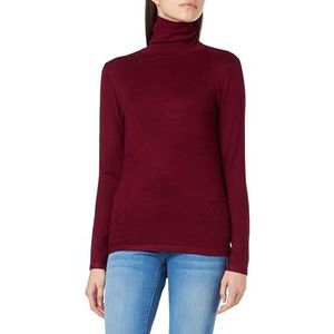 CARNEA Chandails en tricot à col roulé pour femme, rouge cerise, XL-XXL