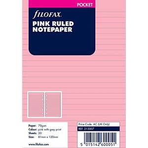 Filofax 213007 navulverpakking voor organizer, gelinieerd, roze
