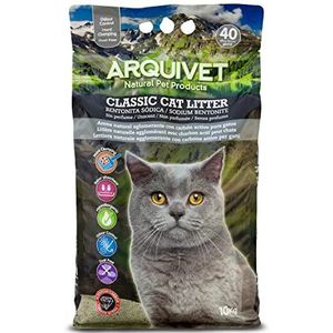Arquivet Classic Cat Litter 4072 kattenbakvulling met actieve kool, 100% natuurlijk, absorberend vermogen, helpt bij het verwijderen van geuren en bacteriën, 10 kg
