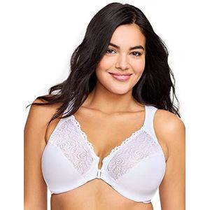 Glamorise Elegance Front Close Underwire Bra Cupbeha voor dames, wit (white), 115G/fabrikant maat: 44F