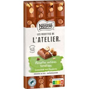 Nestlé De Recepten van het Atelier Chocolade met melkhout, hazelnoot, 170 g