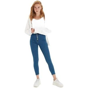 Trendyol Jegging-jeans met hoge taille, blauw, 72, dames, blauw, 38, Blauw