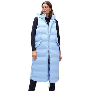 Street One Lange gewatteerde vest voor dames, Licht arctisch blauw