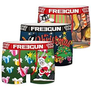 FREEGUN Calecon boxershorts voor jongens, microvezel, Looney Tunes, 3 stuks, 08