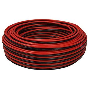 toolcity Luidsprekerkabel (dubbele kabel) 2 x 1,50 mm² (box/audiokabel) 30 m rood/zwart