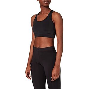 Urban Classics Sportbeha voor dames, technische mesh-beha voor dames, met mesh-inzetstuk op de rug, maten XS tot 5XL, zwart.