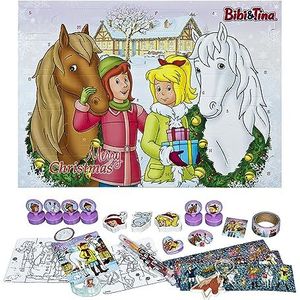 Bibi&Tina BITI8025 Adventskalender voor kinderen, meerkleurig, ca. 45 x 32 x 3 cm