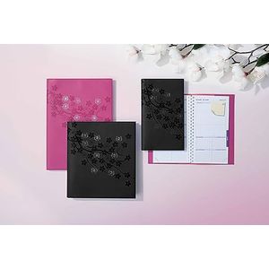 Exacompta - 182328E - Lady 18 Sakura bureauplanner - 15 x 17 cm - januari tot december 2024 - roze