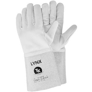 TK Gloves LYNX Lasserhandschoenen leer montagehandschoenen / maat 11, 1 paar witte handschoenen / werkhandschoenen / ongevoerde zweetbeschermende handschoenen / volnerf geitenleer