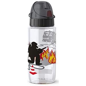Emsa 518305 Drink2Go Tritan drinkfles | 0,5 liter | Auto-Close-kindersluiting | 100% lekvrij | vaatwasmachinebestendig | BPA-vrij | Fireman