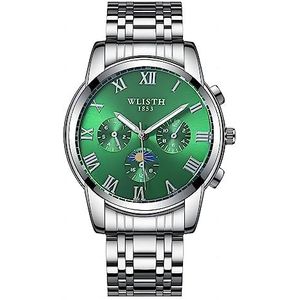 Basfur Watch Bas-Mon-Ho-015-02, Silver Band/Green Dial, Modern, Zilveren band/Green Dial, Modern