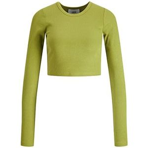 Jack & Jones Jxfeline Ls Rib Tee Noos Lange mouwen dames, Groengeel, XL, Groengeel