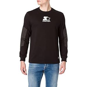 STARTER BLACK LABEL Heren-T-shirt met startpaneel, zwart.