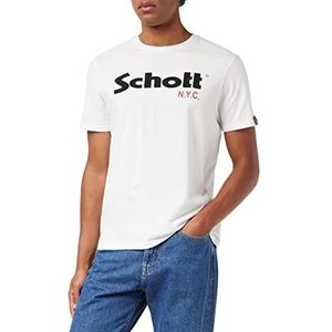 Schott Nyc TS01MCLOGO T-shirt, heren, 2 stuks, meerkleurig (wit/zwart), 3XL, Meerkleurig