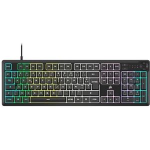 CORSAIR K55 CORE RGB Bedrade Membraan Gaming Toetsenbord - Responsieve Schakelaars - Spatwaterdicht - Ten-Zone RGB - Multimedia Toetsen - iCUE Compatibel - AZERTY FR - PC, Mac - Zwart