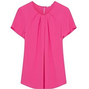 Seidensticker Blouse voor dames, modieuze blouse, ronde hals, korte mouwen, 100% viscose, Roze