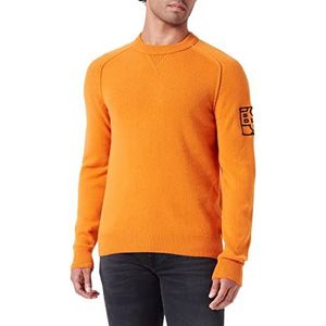 BOSS kimede knitted sweater heren, Oranje open