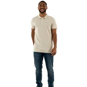 Tommy Hilfiger TJM Slim Placket Polo Ext S/S voor heren, Newsprint Beige