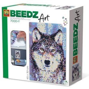 SES Beedz Art - Wolf - 7000 Strijkkralen - Kunstwerk van Strijkkralen