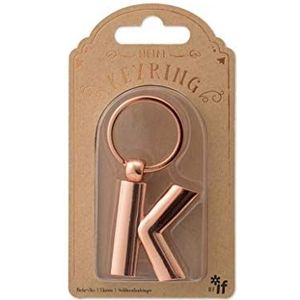 IF Personaliseerbare letter sleutelhanger van metaal - roodgoud - K