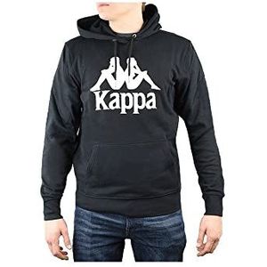 Kappa Taino Authentic Retro hoodie voor heren, regular fit, sweatshirt, S-XXL, zwart, maat 21, zwart.