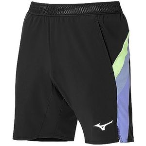 Mizuno Short décontracté Femme, Noir/Vert Techno, XXL