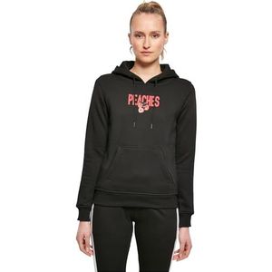Miss Tee Mst049-Peaches Hoody Dames Hoodie (1 stuk), zwart.