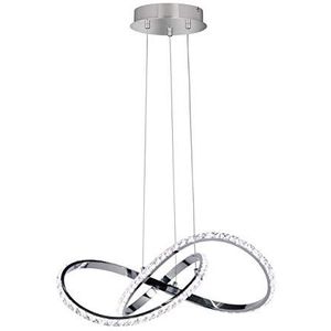 WOFI Hanglamp, metaal, 17 W, verchroomd, 55 x 55 x 1200 cm