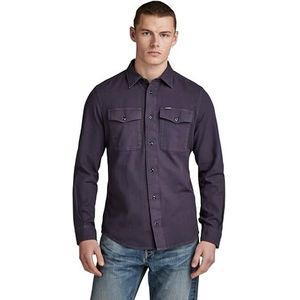 G-STAR RAW Heren T-shirt marineblauw slim, Paars (Dk Grape Gd D20165-D454-C124)