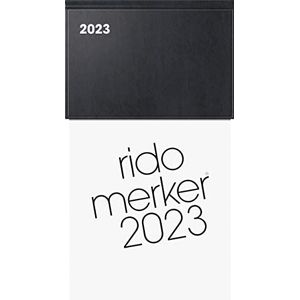 rido/idé Merker 2023 dagplanner, bladgrootte 10,8 x 20,1 cm, zwart