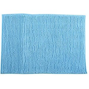 MSV Badkamerkleed/badmat/toilet - voor op de vloer - lichtblauw - 40 x 60 cm - microvezel - anti-slip