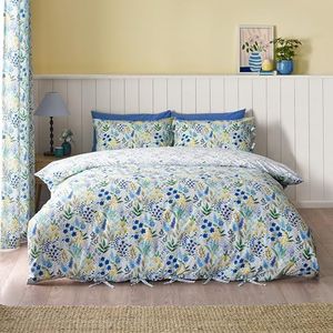 Catherine Lansfield Tilly Omkeerbare beddengoedset met kussenslopen, bloemenpatroon, blauw, kingsize