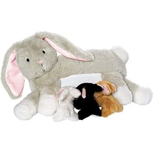 Manhattan Toy Nursing Nola Voedend konijn van pluche met babykonijnen