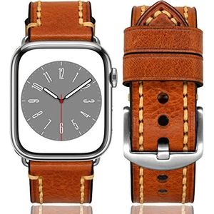 ProdAccs Echt leren armband voor Apple Watch 45 mm, 49 mm, 44 mm, leren armband (Iwatch serie Ultra 8 7 6 5 4 SE Hermes Nike) cadeau voor dames en heren, Leer