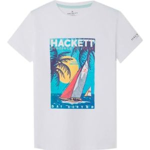 Hackett London T-shirt pour garçon avec poster de voile, Blanc (Blanc), 15 ans