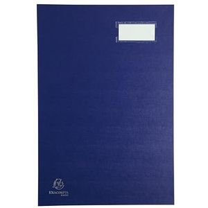 Exacompta - Ref. 57022E - karton met 8 parafers richting - rug met linnen plooi - etikethouder - gelamineerde omslag - 20 vakken in roze karton met 3 gaten - 24x35 cm - blauw