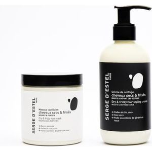 SERGE D'ESTEL PARIS - Verzorging voor droog en krullend haar, 500 ml, voedt en herdefinieert droog en krullend haar, zorgt voor zachtheid en glans, natuurlijke verzorging, 100% veganistisch, ideaal