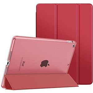 MoKo Slanke harde achterkant met standaard voor iPad 10,2 inch voor iPad 9(^>e) generatie 2021/iPad 8(^>e) generatie 2020/iPad 7(^>e) generatie 2019, automatische slaap/waakfunctie, rood