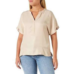 Comma Blouse met korte mouwen, dames, zand (8212), 42, zand (8212)