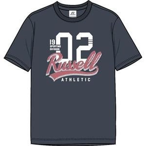 RUSSELL ATHLETIC 02ra-s/S T-shirt met ronde hals voor heren, Schaduwblauw