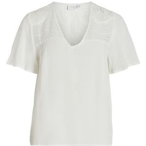 Vila Vimesa Lace S/S Top - Noos T-shirt voor dames, Egret